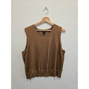 Josephine chaus Brown blouse sweater vest top sz xl